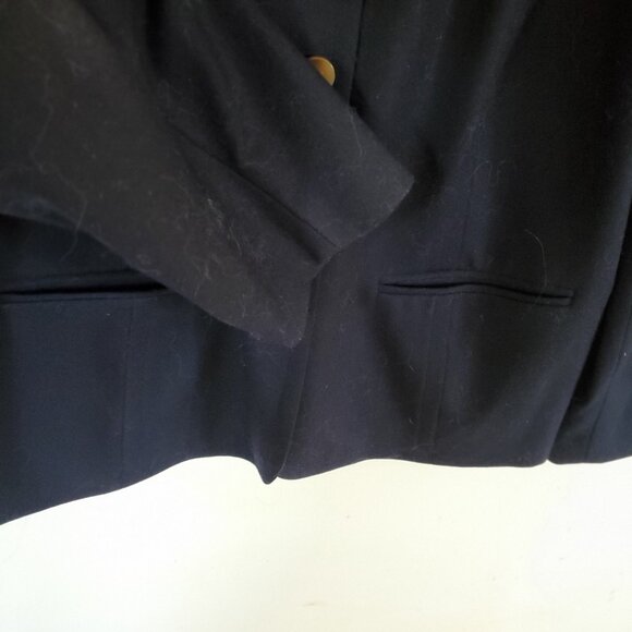 Talbots Womens Blazer Jacket Size 14P Stretch Wool Black Career Academia Office - Picture 3 of 16
